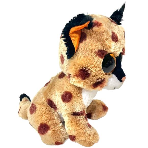 Ty Buckwheat Lynx Cat Plush 9" Spotted Leopard Stuffed Animal Toy Big Eyes Brown - Picture 2 of 4